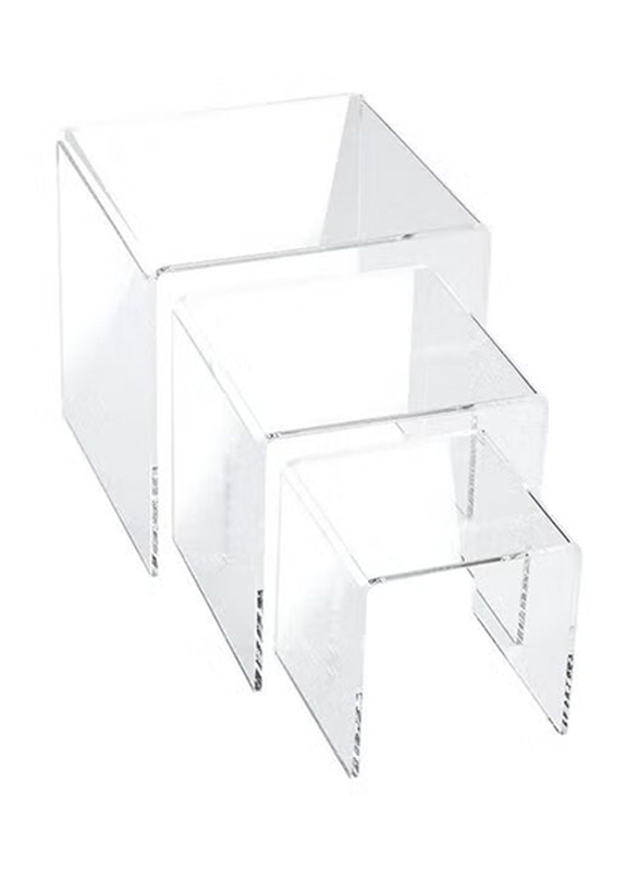 Creative Planet Square Acrylic Display Riser, 2 Set, Clear