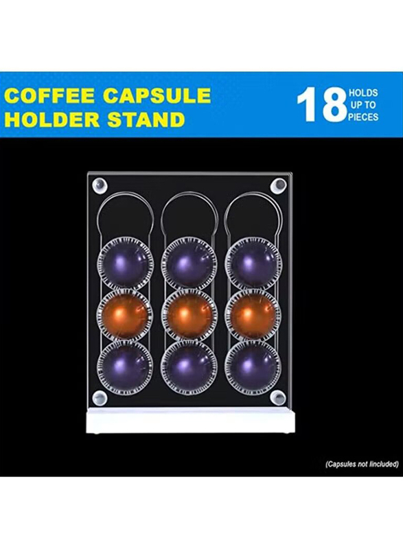 Creative Planet Acrylic Double Layer Nespresso Coffee Pod Holder, Clear