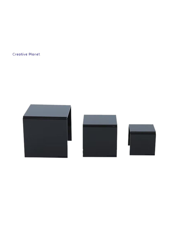 Creative Planet Square Acrylic Display Riser, Black