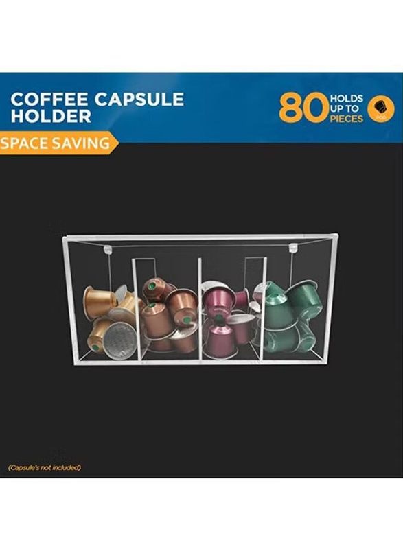 Creative Planet Acrylic Nespresso Coffee Pod Capsule Holder, 2 Piece, Clear