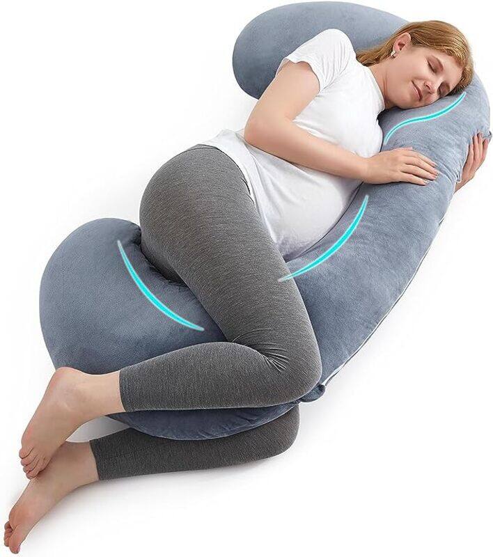 

Generic PLUSH Full Body C-Shape Pregnancy Pillow for Maternity Support and Comfort with Removable Cover