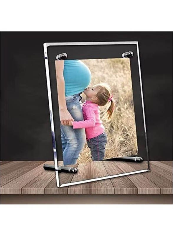 Creative Planet 5R Acrylic Photo Frame Elegant Picture Frame with Stand High Clarity, 3 Piece, Transparent