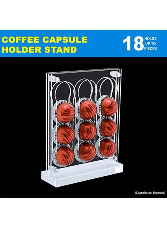 Creative Planet Acrylic Double Layer Nespresso Coffee Pod Holder, Clear