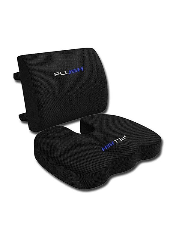

Creative Planet Gel Lumbar Memory Foam Coccyx Support Pillow, Black