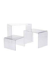 Creative Planet Rectangle Acrylic Display Riser, 3 Piece, Clear