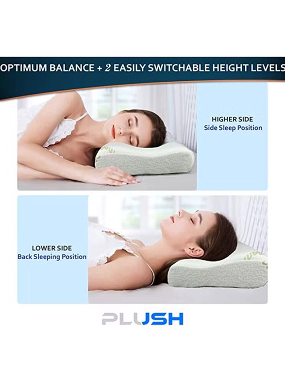 Creative Planet Plush Basic Wave Soft Comfy Memory Foam Pillow, White