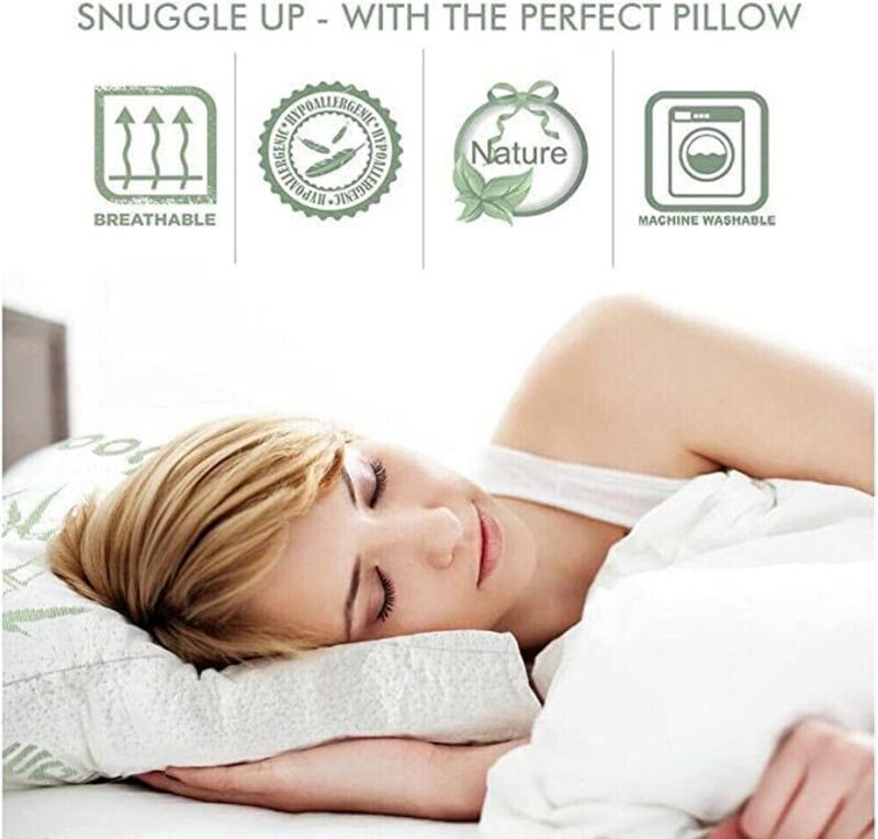 وسادة نوم قطيفة للجانب والظهر لتخفيف آلام الرقبة والكتف - وسادة سرير من الإسفنج الذاكرة للنوم - حشوة قابلة للتعديل بنسبة 100٪ - جراب قابل للغسل بحجم كوين (نصف قمر)