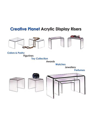 Creative Planet Rectangle Acrylic Display Riser, 2 Piece, Clear