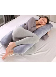 Creative Planet U Shaped Pregnancy Pillow with Cooling Cover, Grey