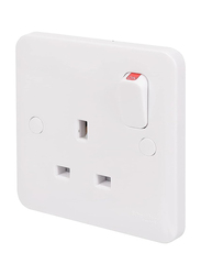 Schneider Electric 13A Lisse 1 Gang Switched Socket, 10 Pieces, White