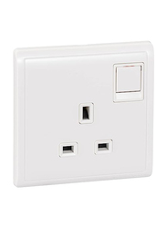 Schneider Electric 13A 250V Pieno 1 Gang Switched Socket, E8215, White