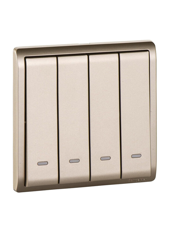

Schneider Electric 10AX 250V Pieno 4 Gang Switch, E8234L1F_WG_G1, Wine Gold