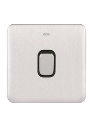 Schneider Electric 20A Lisse Screwless Deco Double Pole Single Light Switch, With Neon Indicator, Multicolour