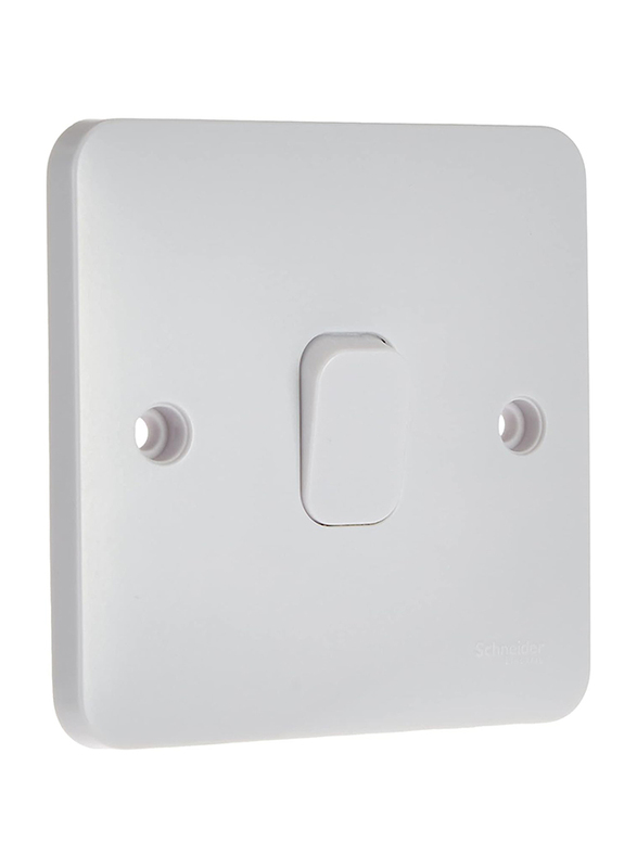 Schneider Electric Lisse 1 Gang 1 Way Plate Switch, GGBL1011NIS, White
