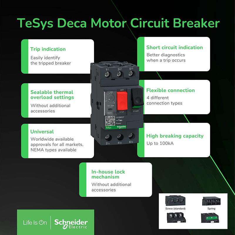 Schneider Electric 0.4-0.63 Amp TeSys Motor Protection Circuit Breaker, Grey