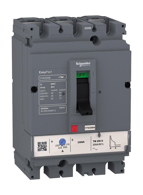 Schneider Electric LV510775 Easypact CVS100B 3 Poles 3d Circuit Breaker, Grey