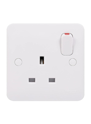 Schneider Electric 13A Lisse 1 Gang Switched Socket, 10 Pieces, White