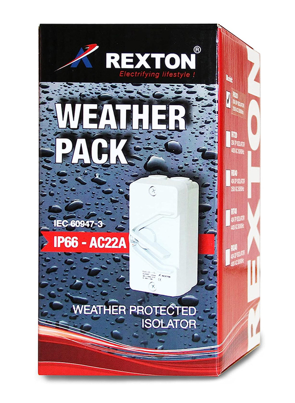 Rexton IS100 IP66 Weatherproof Isolator, R25213-40, Grey