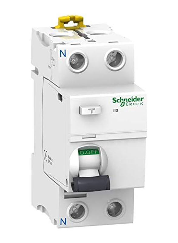 Schneider Electric Acti 9 iID RCCB 2P 40A 300mA Type AC Residual Current Circuit Breaker, A9R74240, White