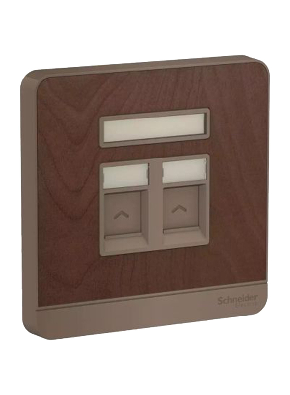 Schneider Electric Avatar On E8332RJS WD Wallplate for 1 Gang 2 Keystone Jack RJ-45 Switch, Wood