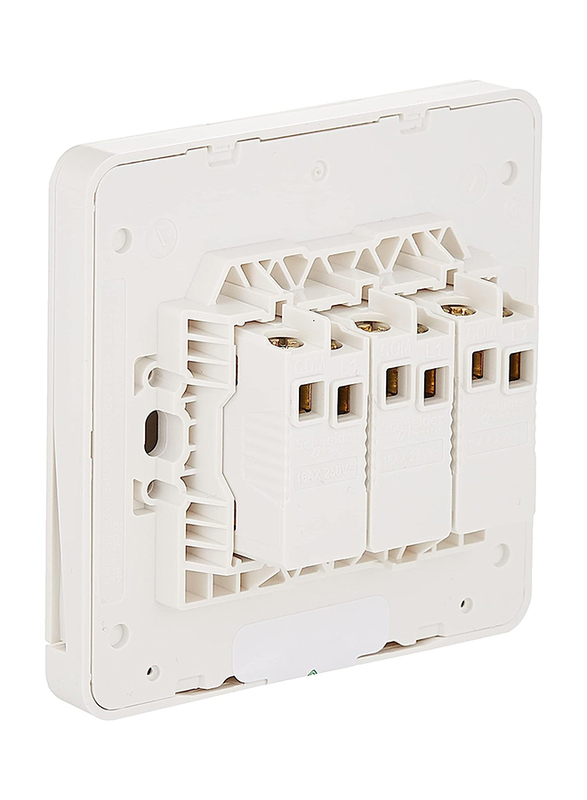 Schneider Electric Avataron 1-Way Plate Switch, 3 Gang 16Ax, White