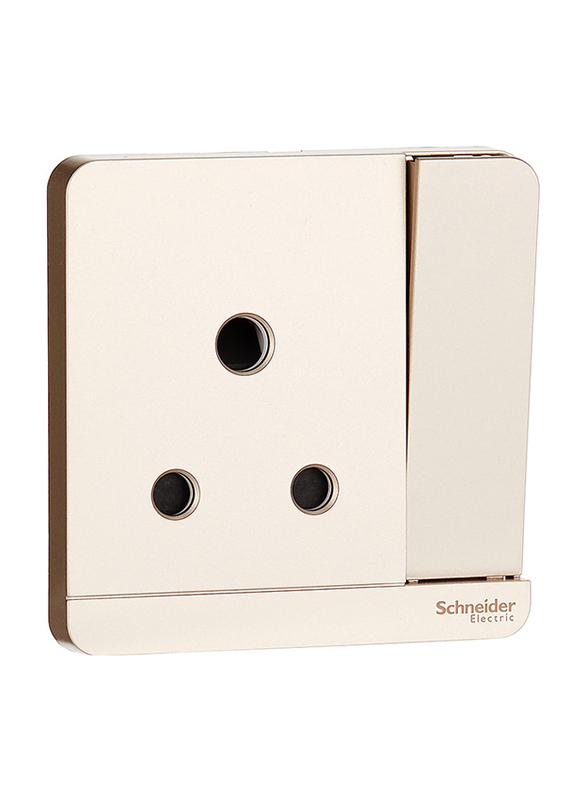 Schneider Electric Avataron 15 A - 1 Gang Outlet Socket, Gold