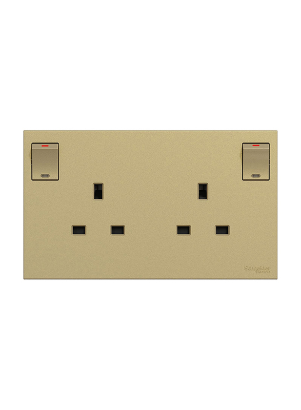 Schneider Electric Avataron C Switched Socket, 2 Gangs, 13A, 250 V, E87T25_WG, Wine Gold