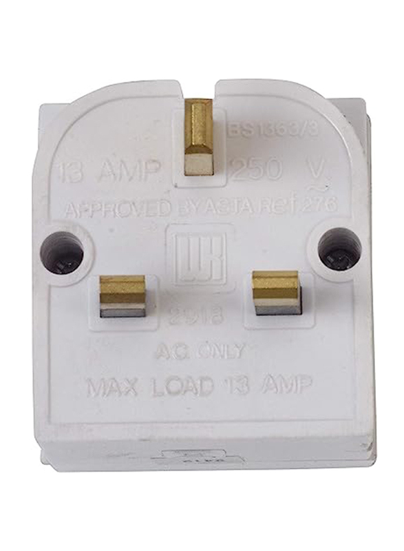 Schneider Electric 2 Way Surge Protected Plug Unfused Adaptor, 13A, ADAPT2W, White