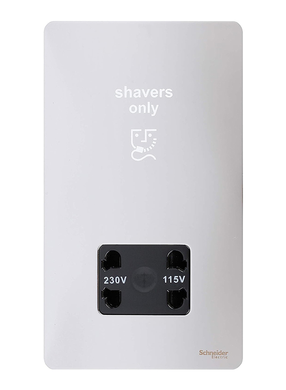 Schneider Electric Ultimate Screw less Flat Plate Shaver Socket, GU7490-BPC, Polished Chrome