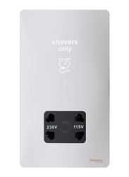 Schneider Electric Ultimate Screw less Flat Plate Shaver Socket, GU7490-BPC, Polished Chrome