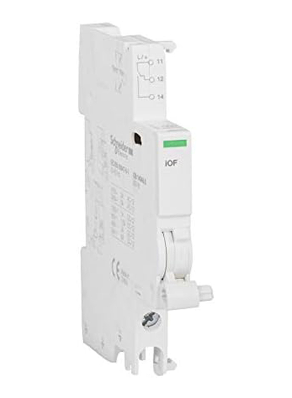 Schneider Electric ACTi 9 Auxiliary Contact iOF with 4 Kv Voltage 1 C/O - AC/DC. White