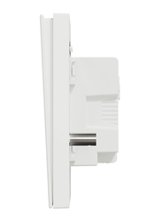 Schneider Electric Avataron C Double Pole Switch with Led, 1 Gang, 20A, 250 V, E8731D20N_WE, White