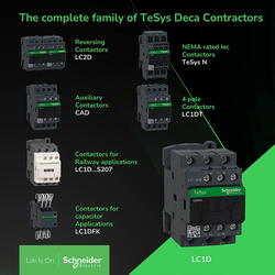 Schneider Electric 12A TeSys Deca Contactor with 24V AC Spring Coil & 3 Poles, Black