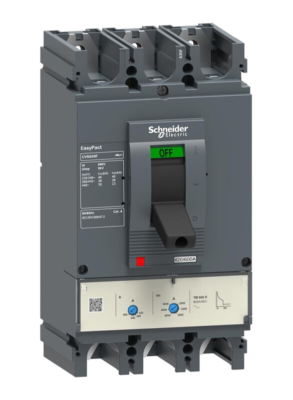 

Schneider Electric 3P/3d EasyPact CVS400F Circuit Breaker, LV540405, Grey