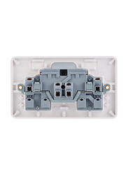 Schneider Electric 13A 2 Gang Lisse Uk Standard Switch Socket, White