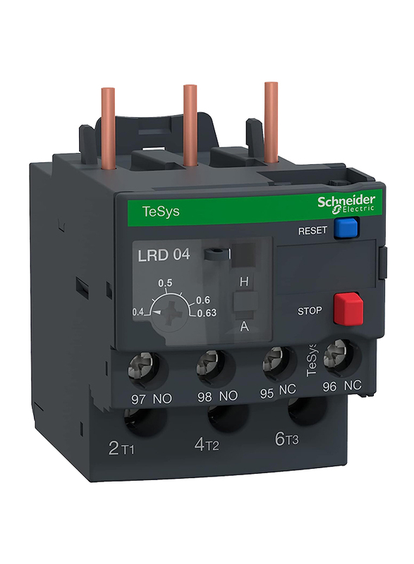 Schneider Electric TeSys Series 0.4 to 0.63 A LRD04 Thermal Relay Electric Contactor, Black