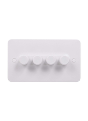 Schneider Electric 4 Gang 2 Way Universal Dimmer, GGBL6042CS, White