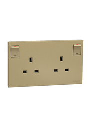 Schneider Electric Avataron C Switched Socket, 2 Gangs, 13A, 250 V, E87T25_WG, Wine Gold