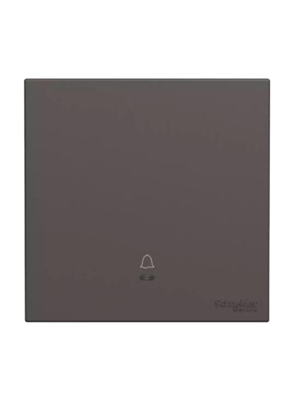 Schneider Electric Fluorecent Locator E8731BP DG 1 Gang 10A 250V Avatar on C Bell Press Switch, Dark Grey