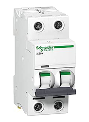 Schneider Electric Breaker Acti9 iC60_ iC60N 2P 10A C Miniature Circuit Breaker, A9F44210, White