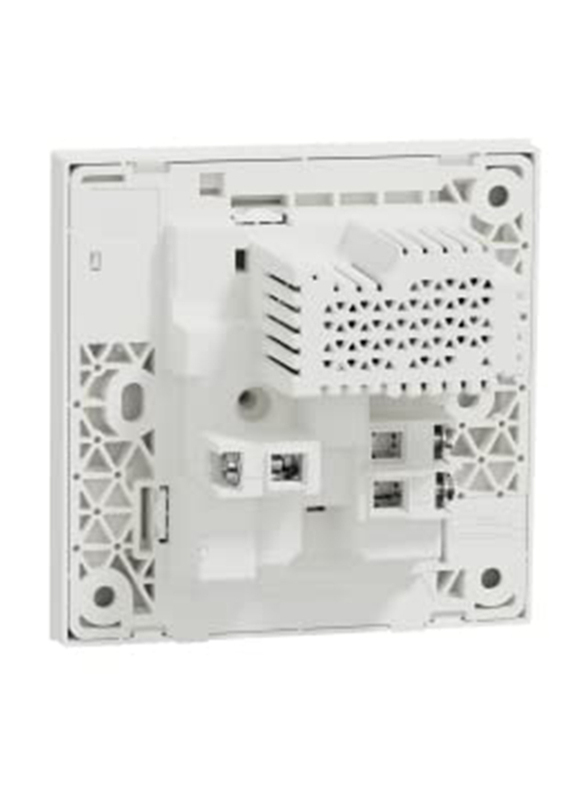 Schneider Electric Avataron C Switch Socket, 1 Gang, 13A, 2.1A, Two Port USB, E8715USB_WE, White