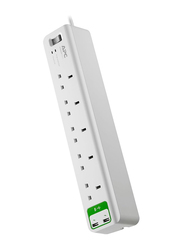Schneider Electric 230V 5-Outlet APC Essential Surgearrest with 5V 2.4A 2 Port USB UK Wall Charger, White