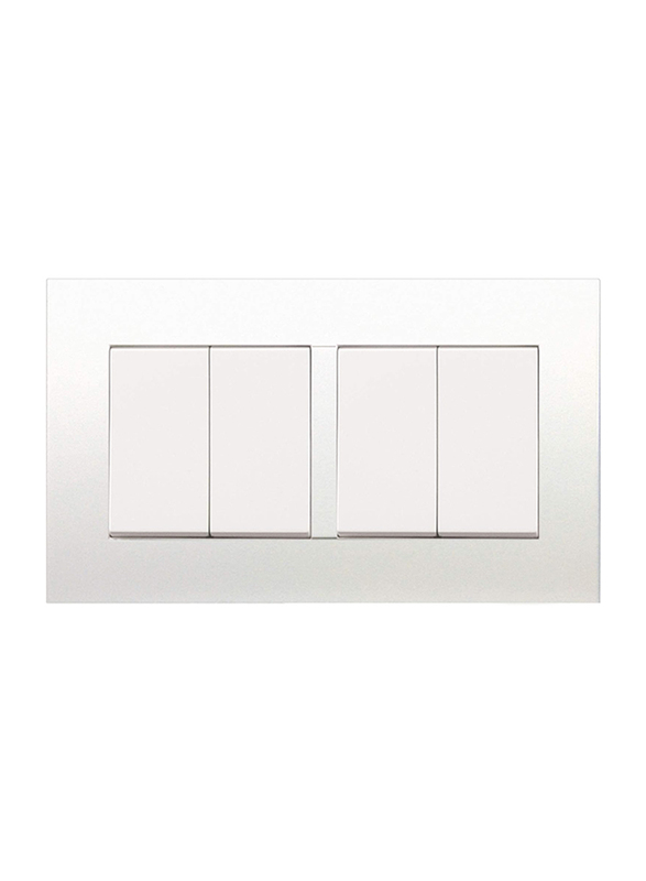 Schneider Electric Vivace 1 Way Plate Switch, 4 Gang 16AX, KB34, White