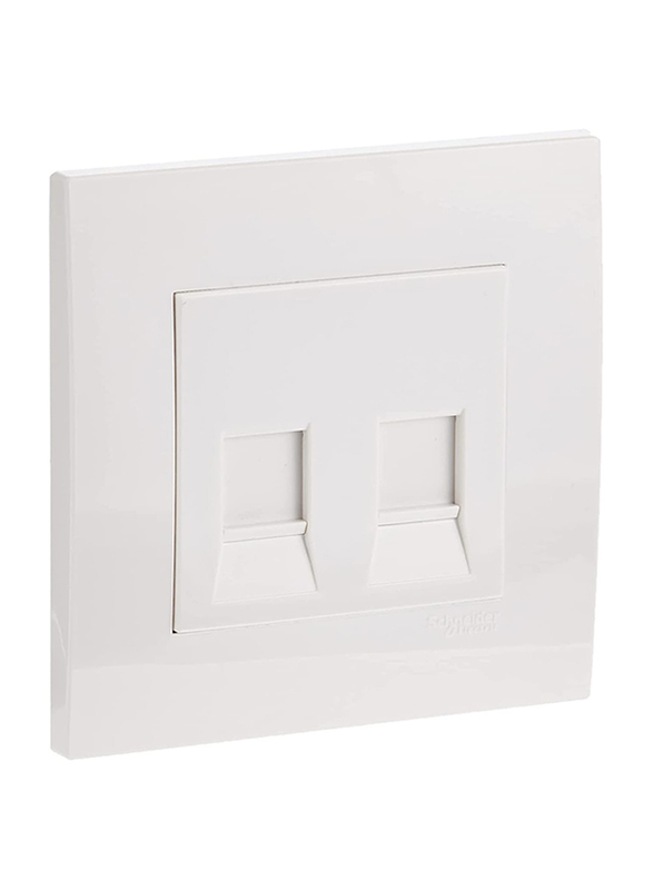 Schneider Electric 2 Gang Keystone Wallplate with Shutter, KB32RJK, White