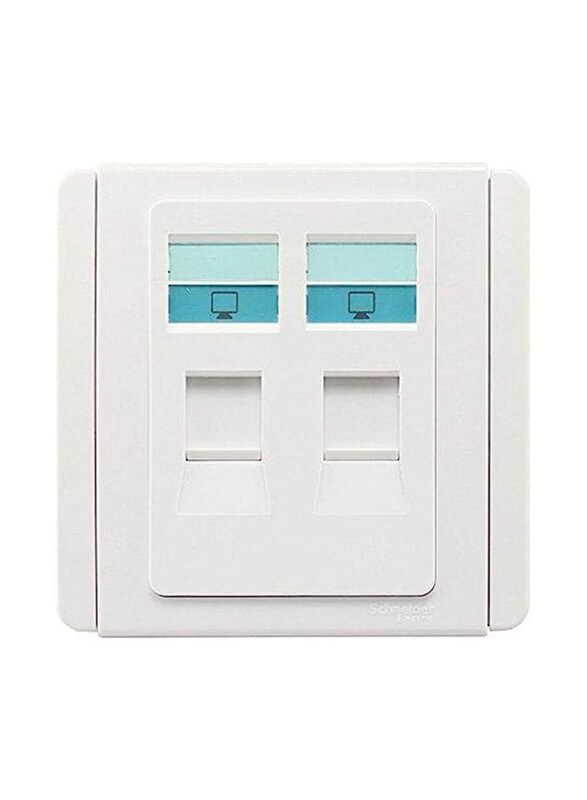 Schneider Electric 2 Gang Face Plate, E3032RJK-WW, White