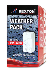 Rexton IS100 40A 4 Pole IP66 Weatherproof Isolator Switch, White