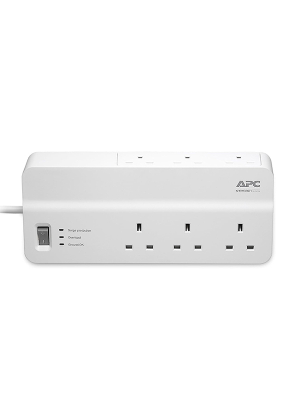 Schneider Electric Apc Essential Surge Arrest 6 Outlets Charger, 230V UK, 270B433, White