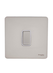 Schneider Electric 16AX Ultimate Screwless Flat Plate Single Retractive 2 Way Light Switch, Silver