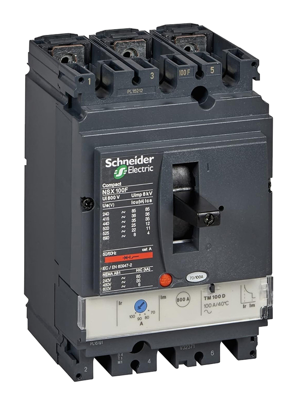 

Schneider Electric LV429636 NSX100F TMD 25 A 3 Poles 3d Circuit Breaker Compact, Black