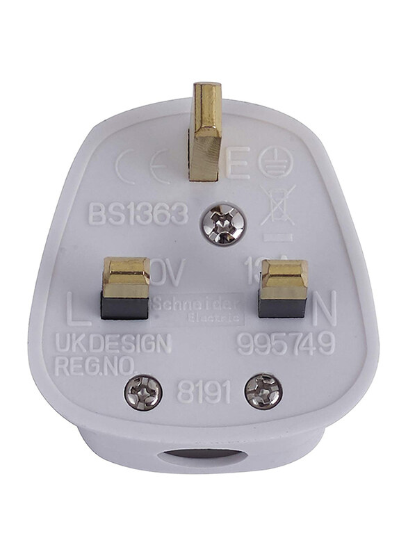 

Schneider Electric 13A Exclusive Standard 3 Pin Plug Top, White